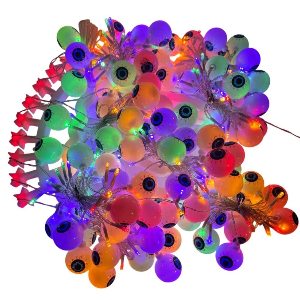Halloween Scary 16 ft. Eyeball Light Set Baquler NIB